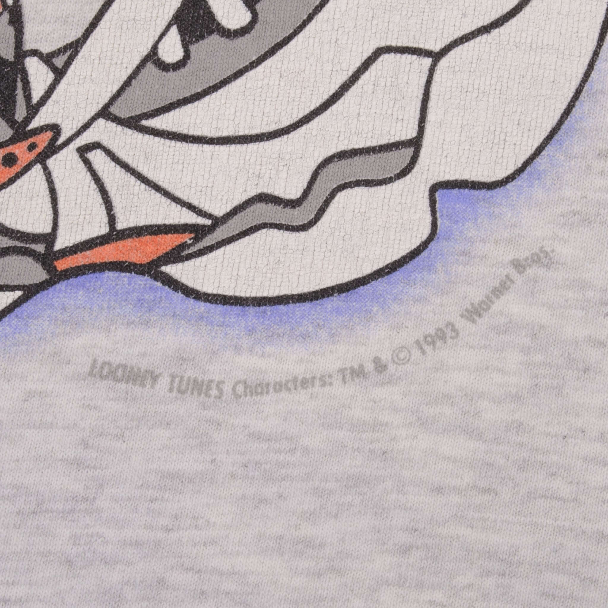 Vintage Nike Space Jam Looney Tunes Marvin The Martian Tee Shirt 1993 Size Large Made In USA With Single Stitch Sleeves