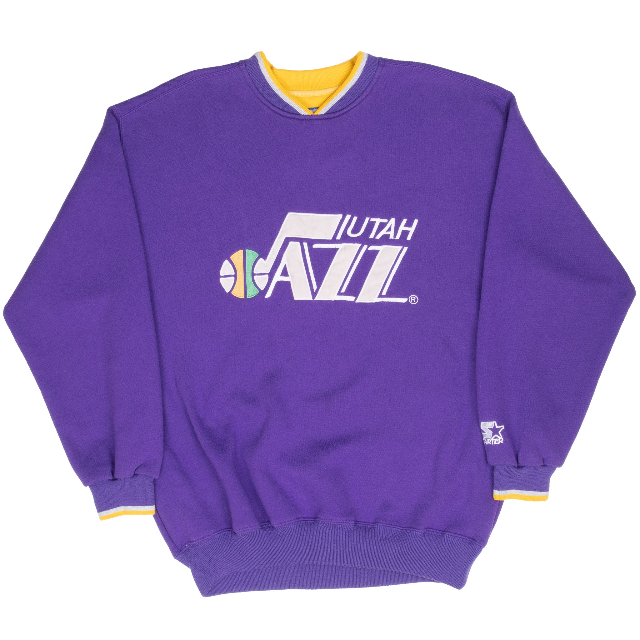 Vintage Nba Utah Jazz Embroidered Starter Sweatshirt 1990S Size Medium