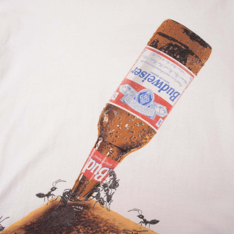 Vintage All Over Print Budweiser Ants This Bud Is For You Tee Shirt 1995 Size XL Made In USA With Single Stitch Sleeves