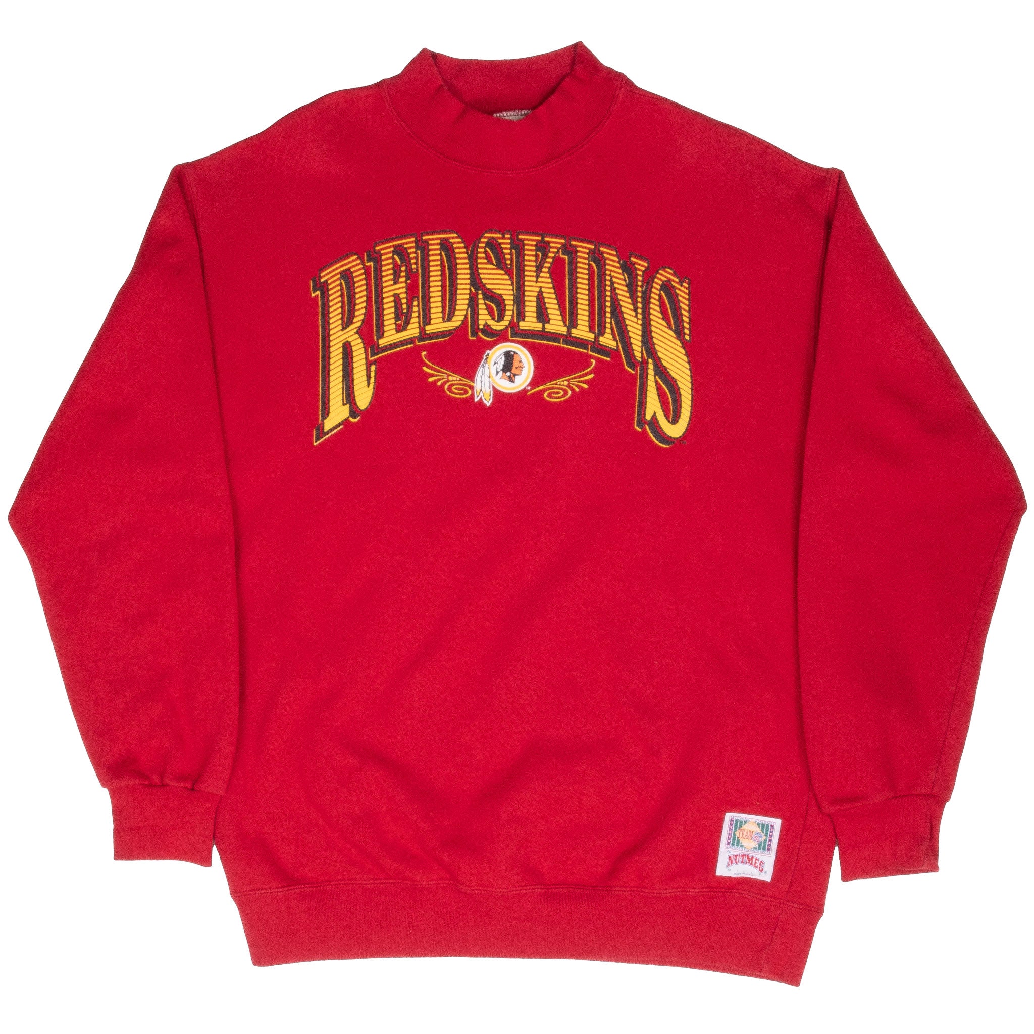 Vintage Nfl Washington Redskins Turlte Neck Sweatshirt 1990S Size Large Made Usa