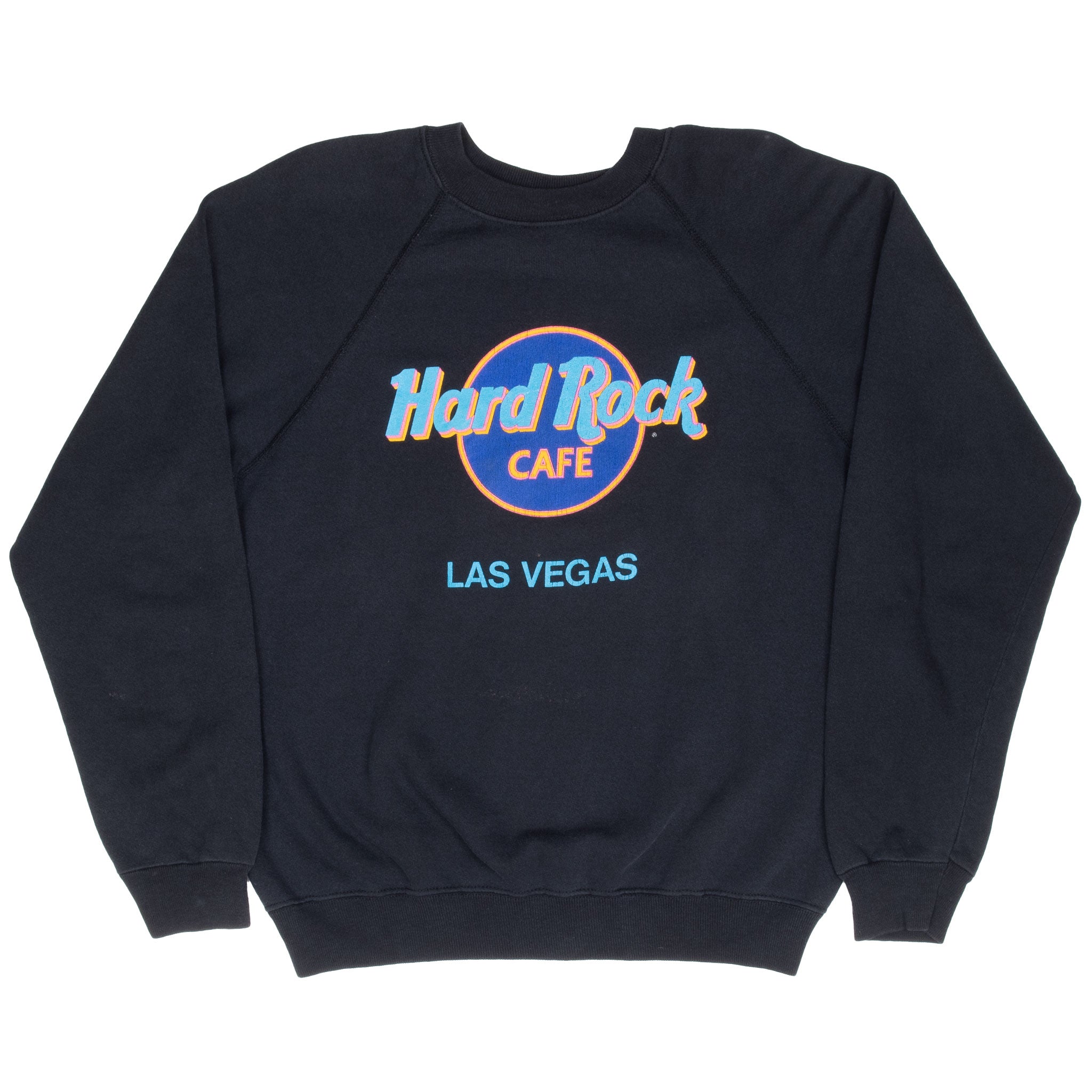 Vintage Hard Rock Cafe Las Vegas Black Sweatshirt 1980S Size Large Made In Usa