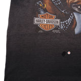Vintage 3D Emblem Harley Davidson Pitbull Paper Thin Tee Shirt Size Medium Made In USA With Single Stitch Sleeves