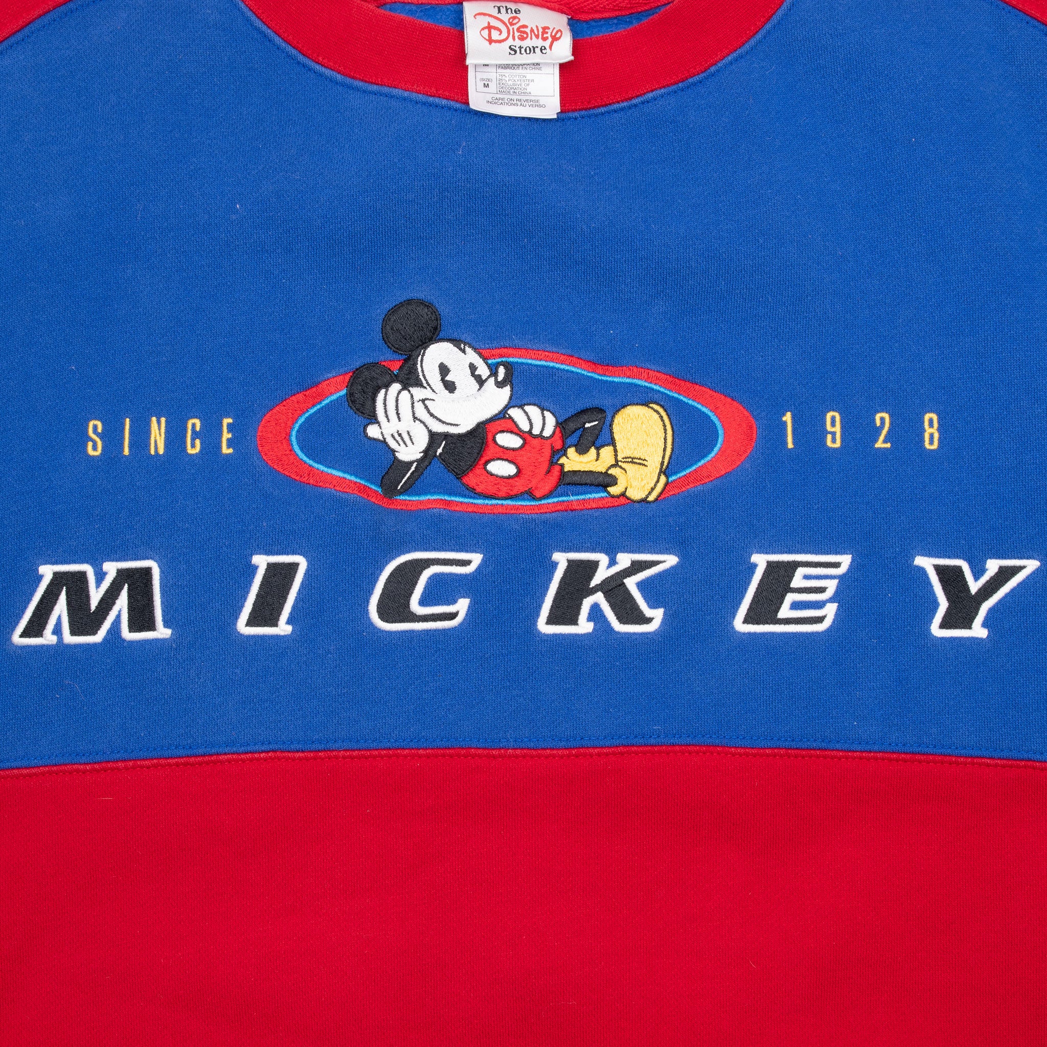 Vintage Disney Mickey Mouse Embroidered Sweatshirt 1990S Size Medium