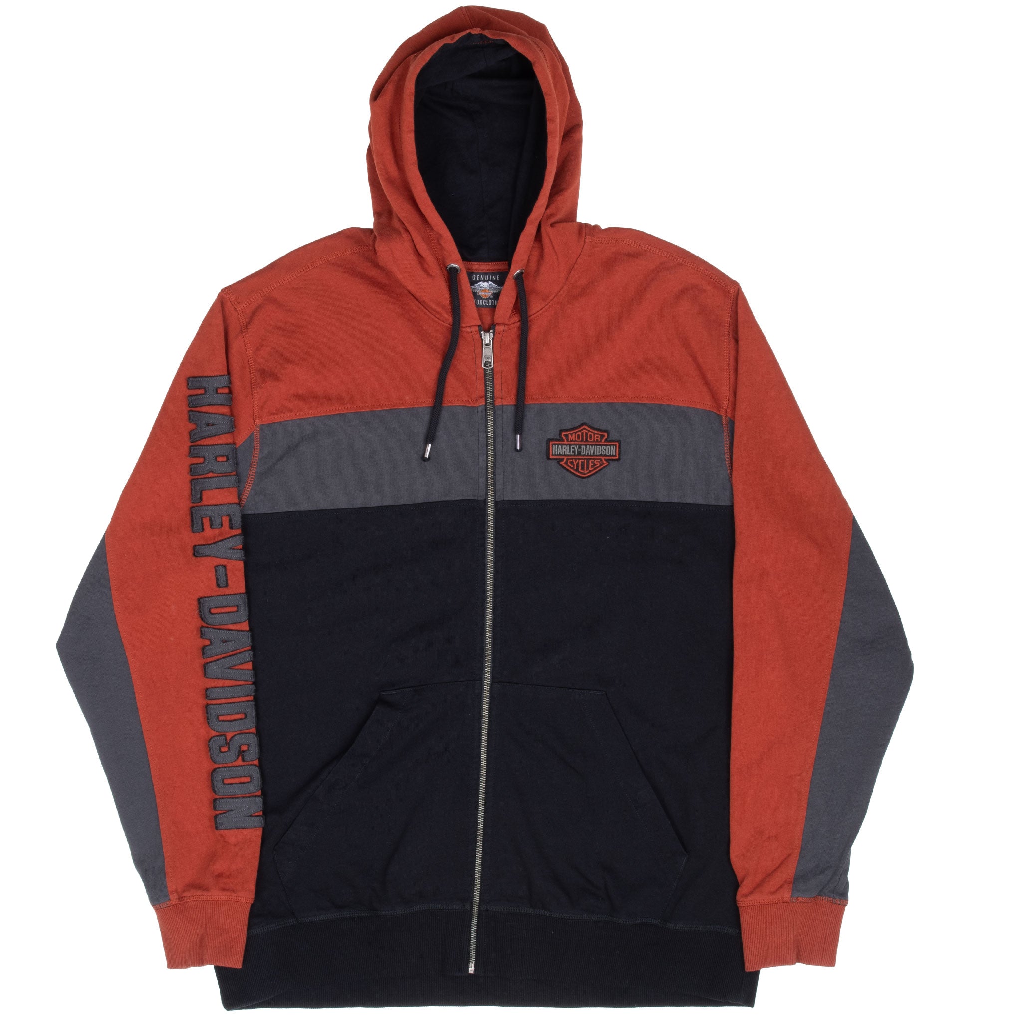 Vintage Harley Davidson Full Zip Hoodie Sweatshirt 2000S Size XL