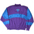 Back of purple and blue Nike International windbreaker with embroidered globe logo