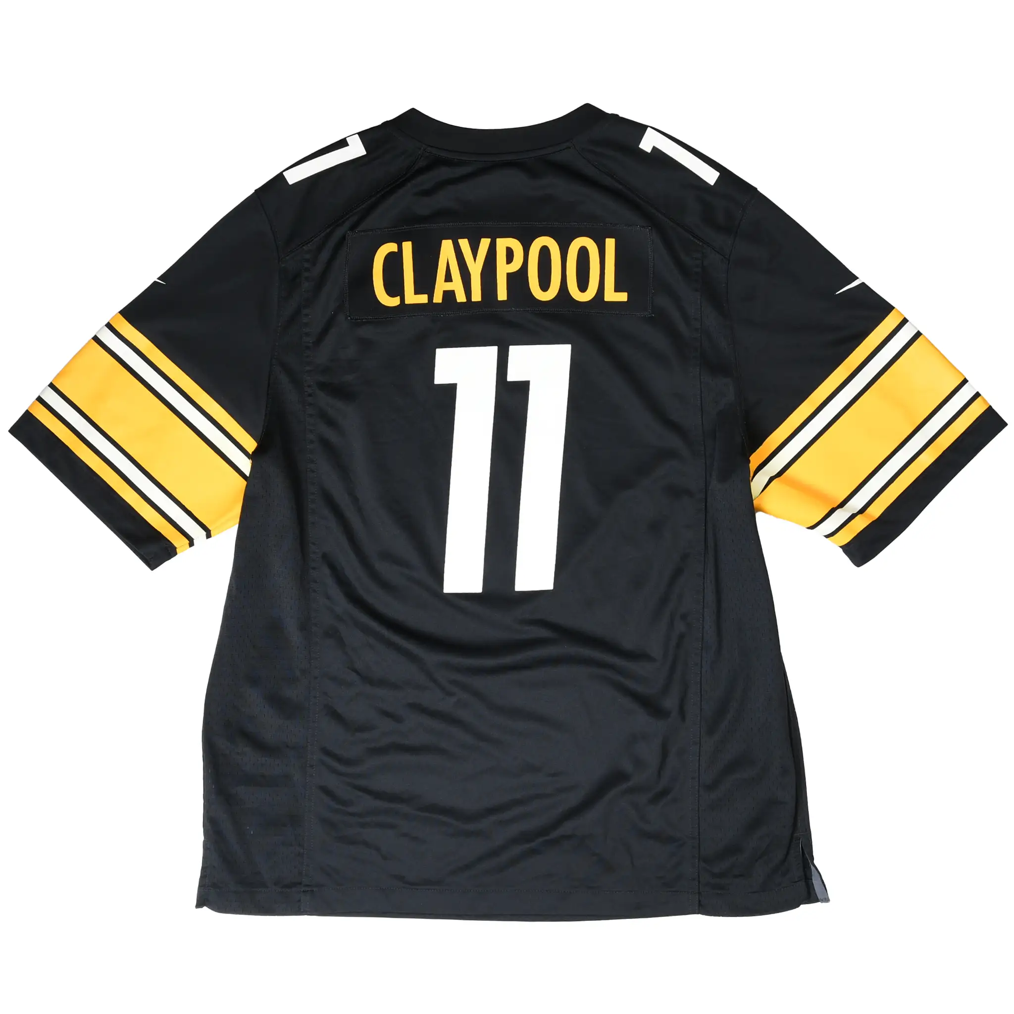 Back of black Pittsburgh Steelers jersey with Claypool name and white number 11