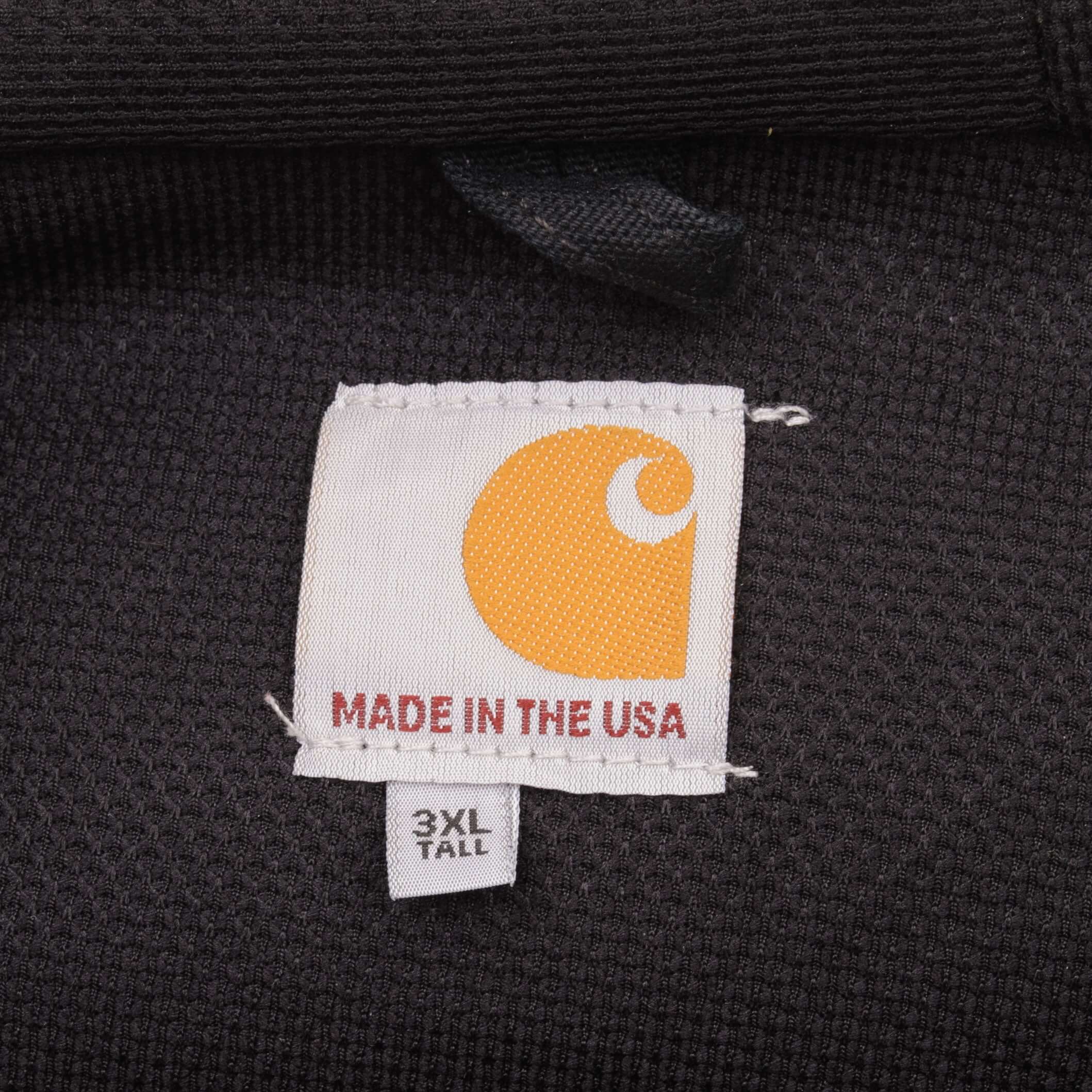 Vintage Carhartt Black Hooded Active Jacket J131BLK Size 3XL Made In Usa