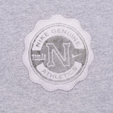 Vintage Nike Athletics Leather Patch Grey Sweatshirt 1990S Size XL Made In USA