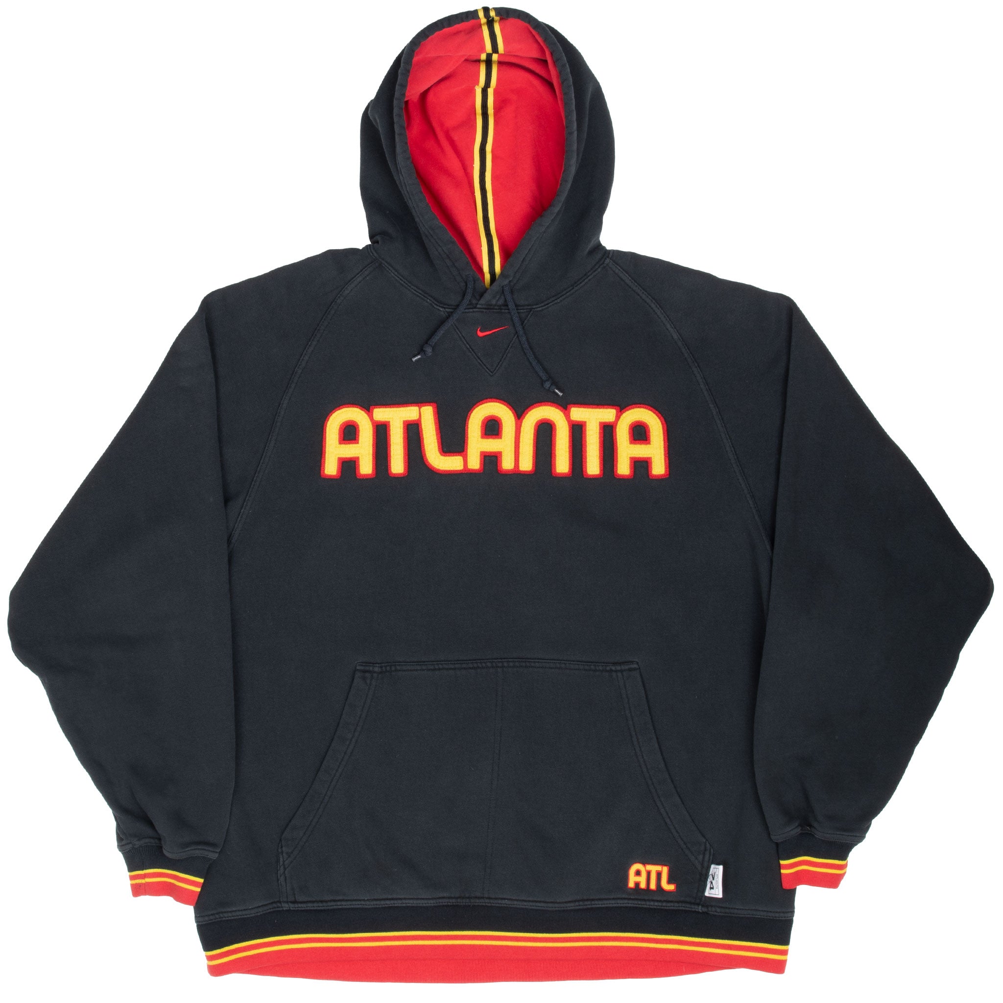 Vintage Nike Nba Atlanta Hawks Center Swoosh Hoodie Sweatshirt 1990S Size Large