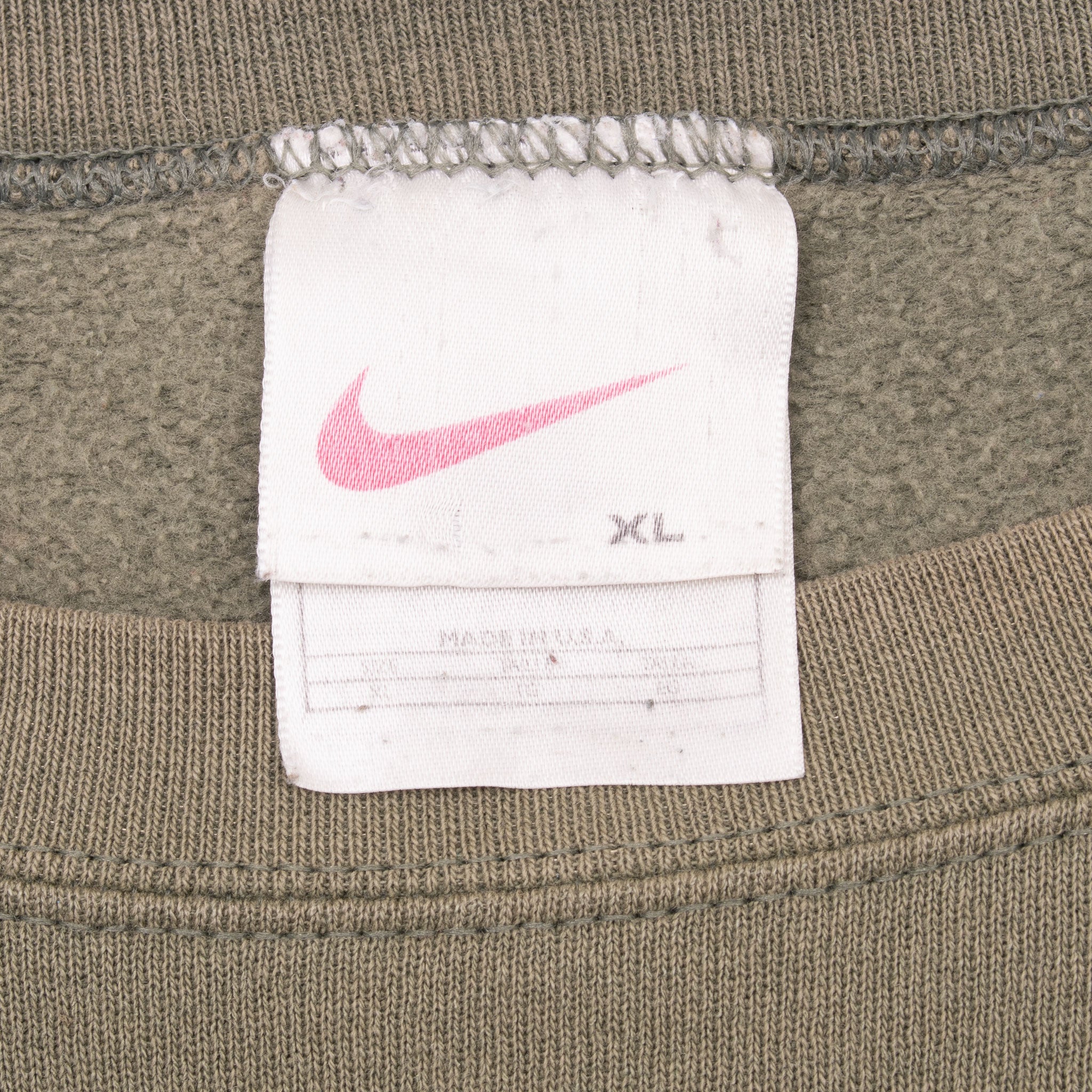 Vintage Nike Athletics Spellout Green Sweatshirt 1990S Size XL Made In Usa