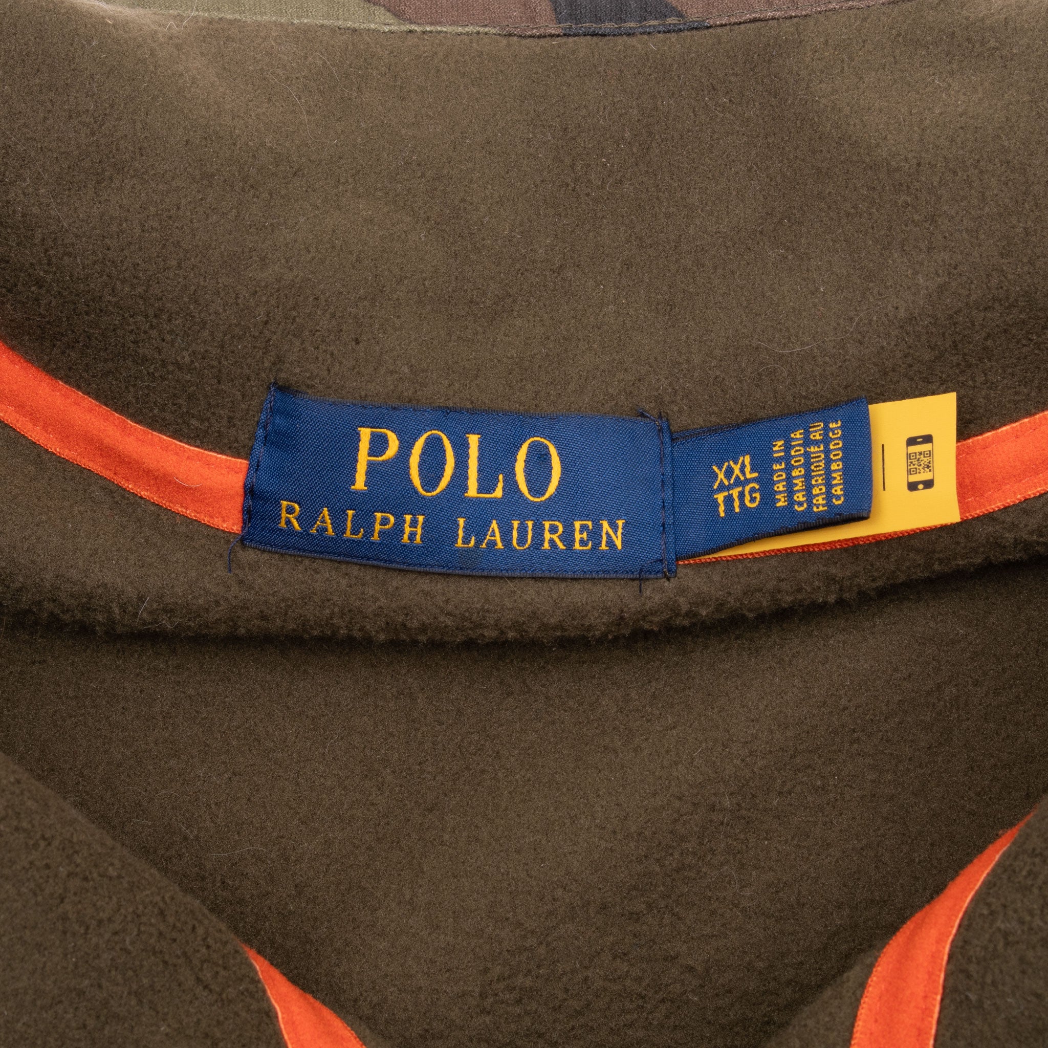 Vintage Ralph Lauren Camo Pullover Fleece Jacket Size 2XL