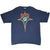 Full front of navy Starter Miami Dolphins T-shirt with team logo graphic