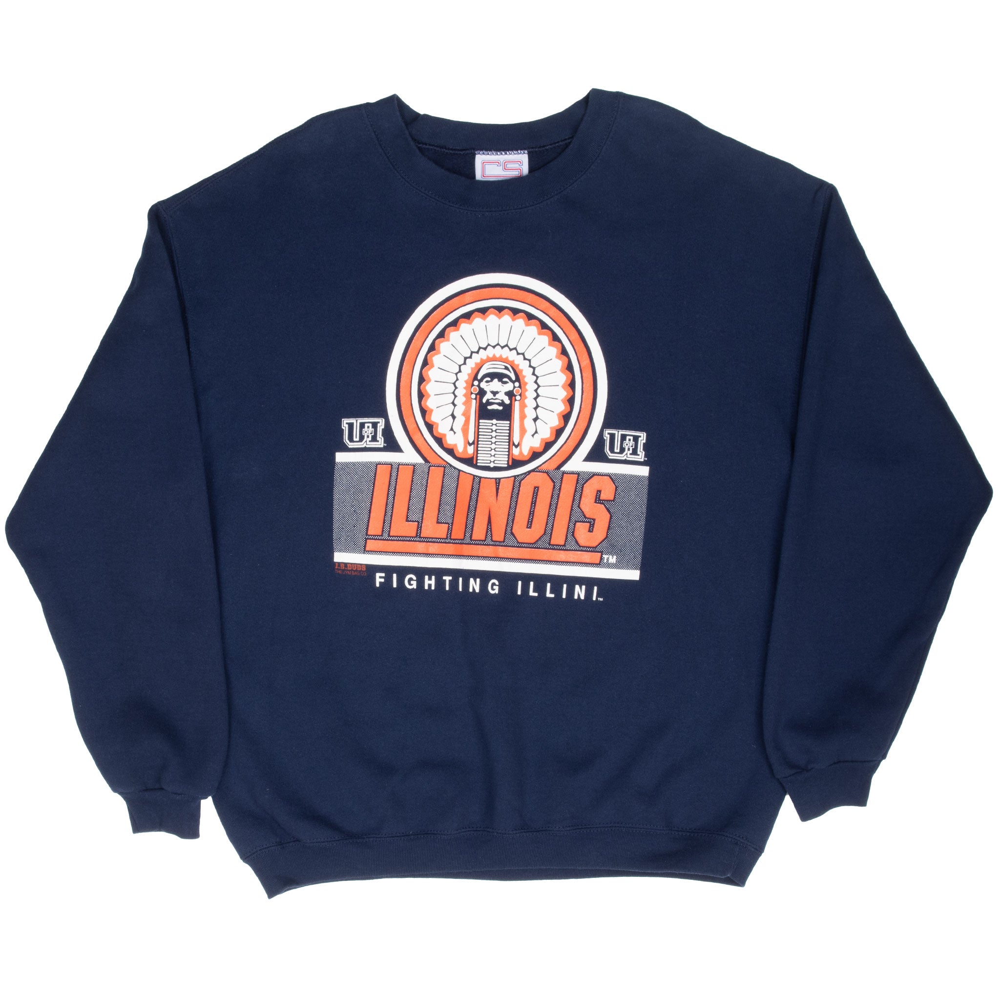 Vintage Ncaa Illinois Fighting Illini Crewneck Sweatshirt 1990S Size Large Made In Usa