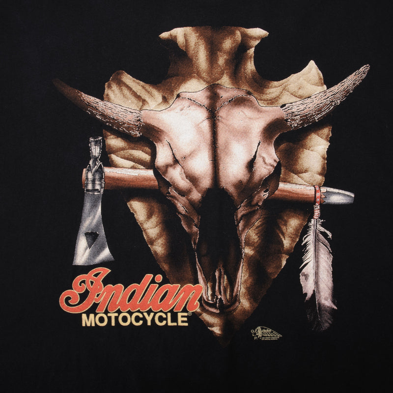 Vintage Indian Motocycle Honolulu Hawaii Tee Shirt 1992 Size XL Made In California USA With Single Stitch Sleeves