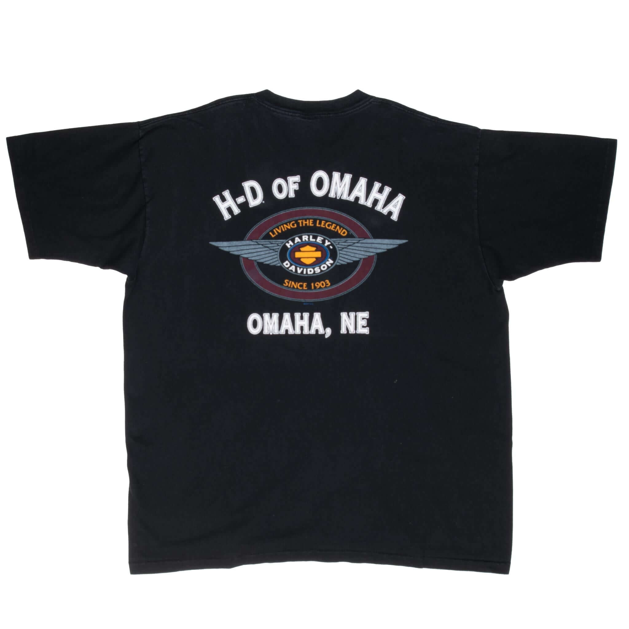 Vintage Harley Davidson Omaha Nebraska Eagle Tee Shirt 1997 Size 2XL Made In Usa