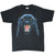 Full front view of black T-shirt with snarling panther graphic