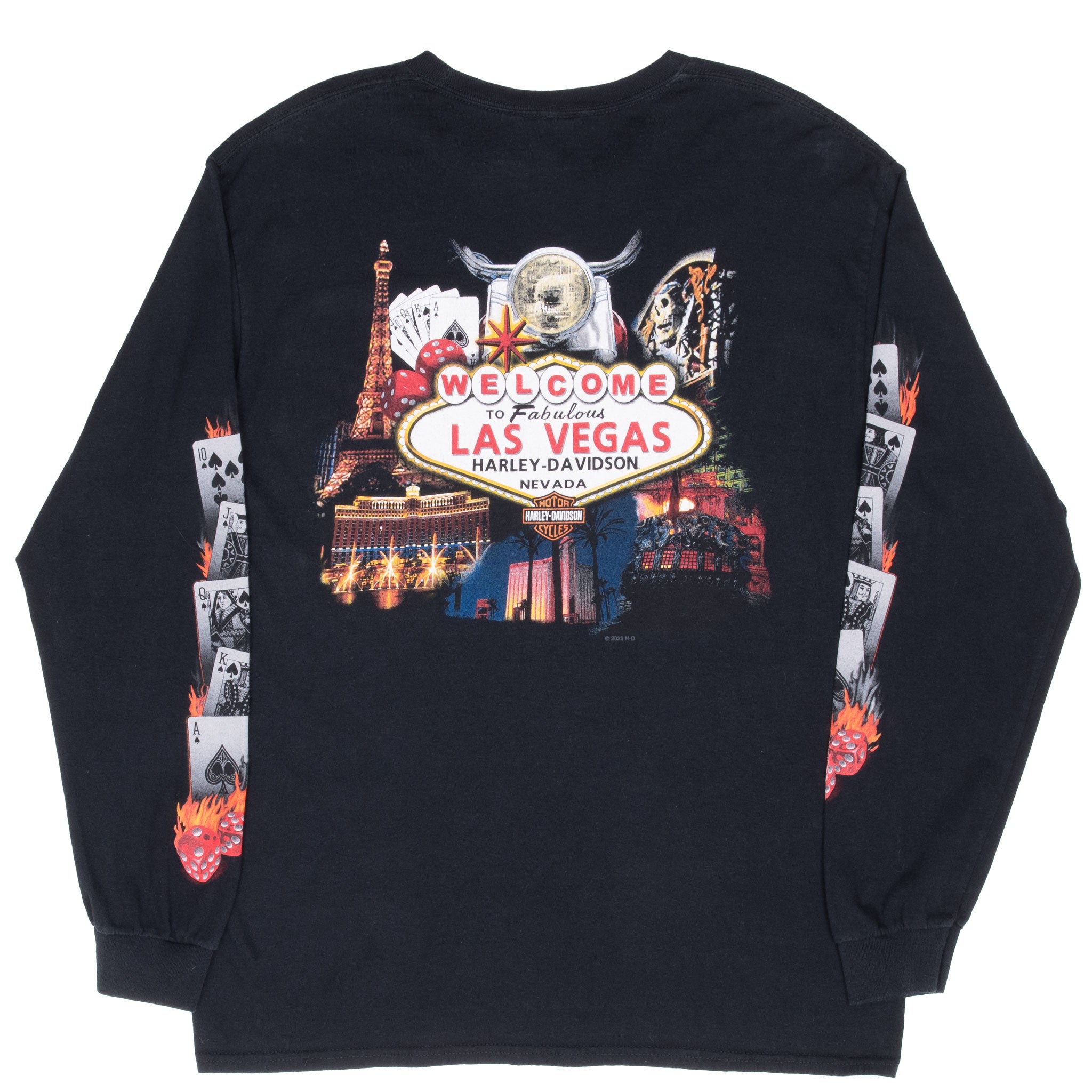 Vintage Harley Davidson Las Vegas Long Sleeve Tee Shirt Size Large
