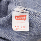 Beautiful Indigo Levis 501 jeans 1980s Made in USA with Medium Wash.  Size on tag 35X32 Actual Size 32X28  Back Button #522