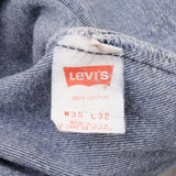 Beautiful Indigo Levis 501 jeans 1980s Made in USA with Medium Wash.  Size on tag 35X32 Actual Size 32X28  Back Button #522