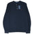 Front view of navy Polo Ralph Lauren Henley with button placket, red pony logo, and hangtag
