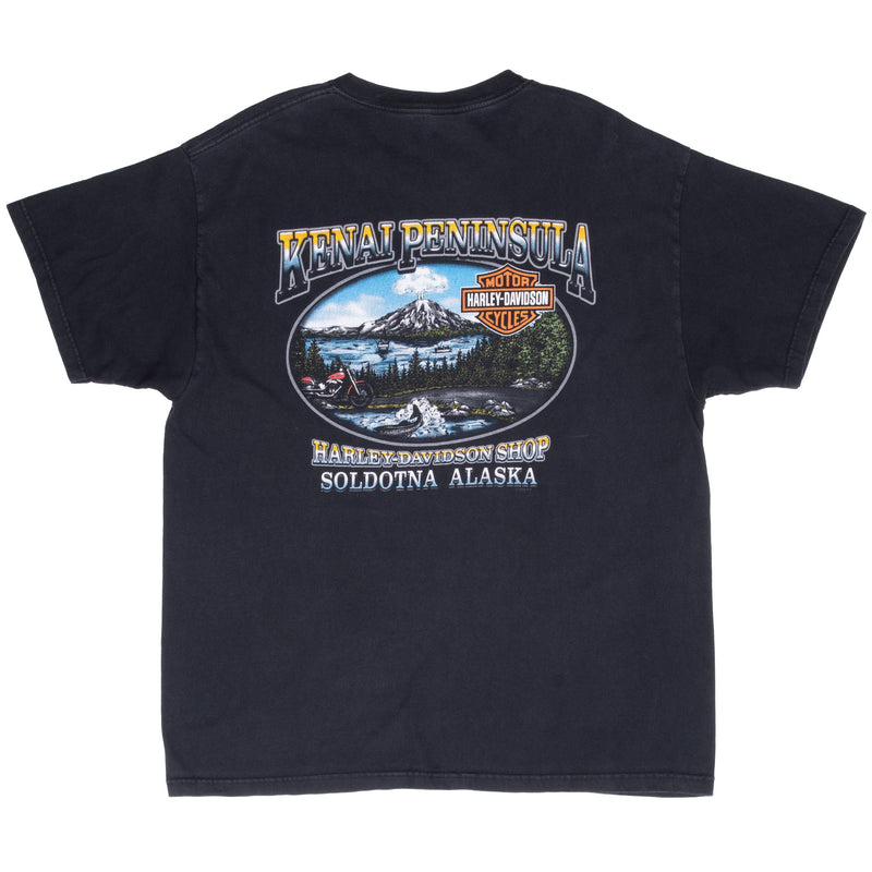 Vintage Harley Davidson Wolf Eagle Alaska 2003 Tee Shirt Large Made In USA