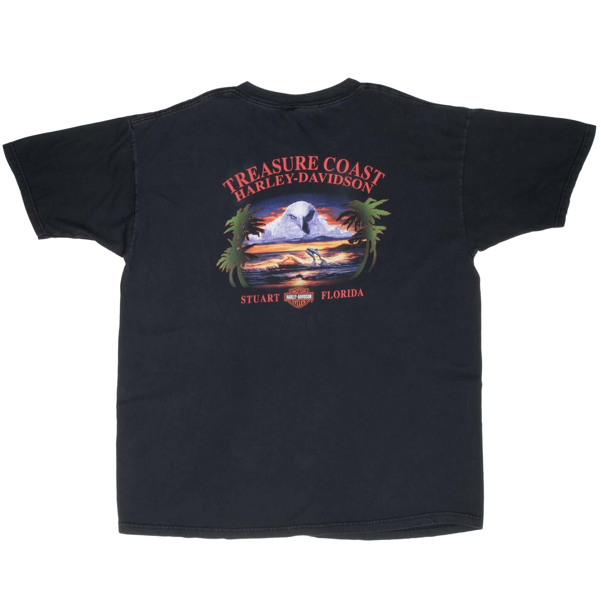 Vintage Harley Davidson Around The World Florida Tee Shirt 1990S Size 2XL Made In USA