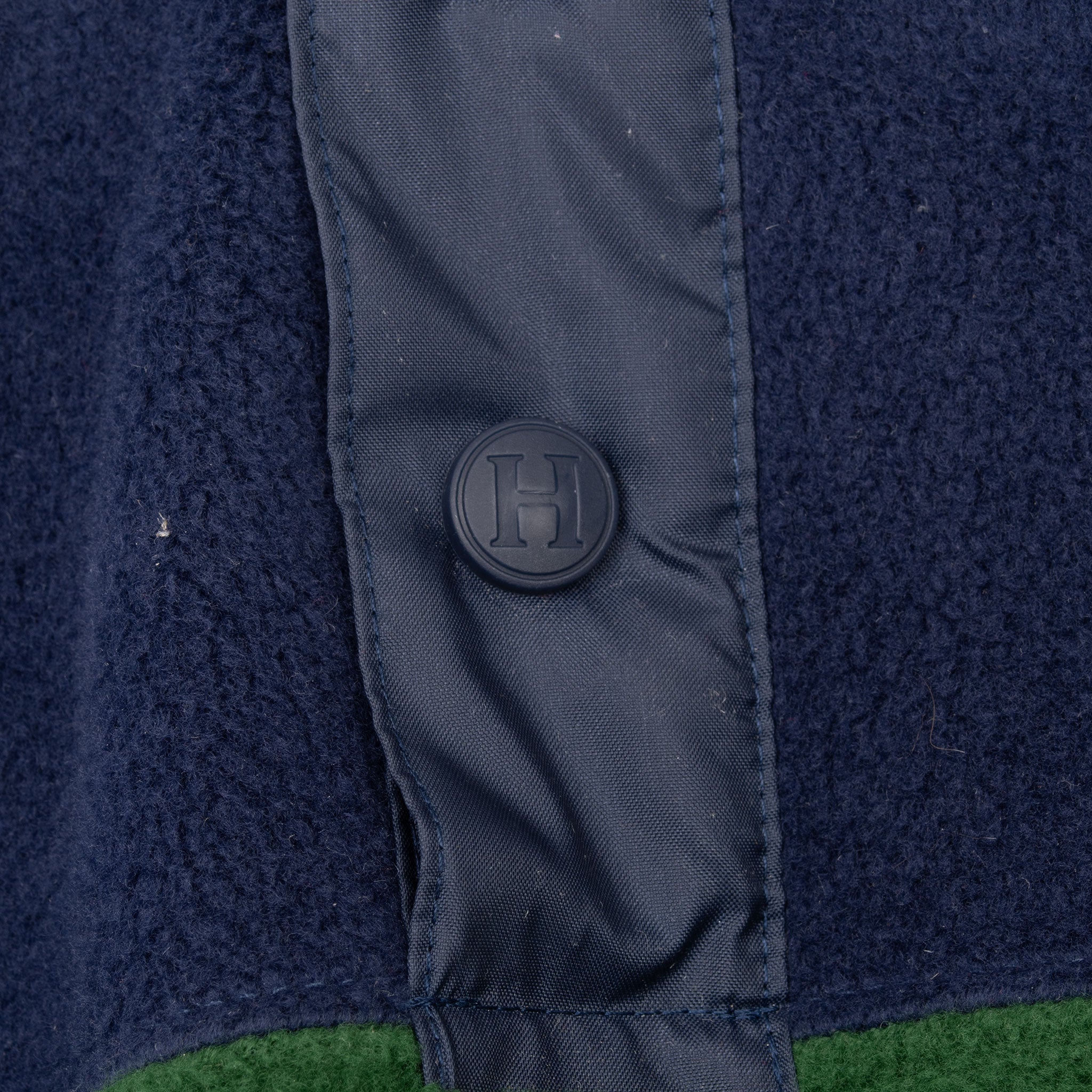 Vintage Tommy Hilfiger Blue Green Stripes Pullover Fleece Jacket 1990S Size Medium