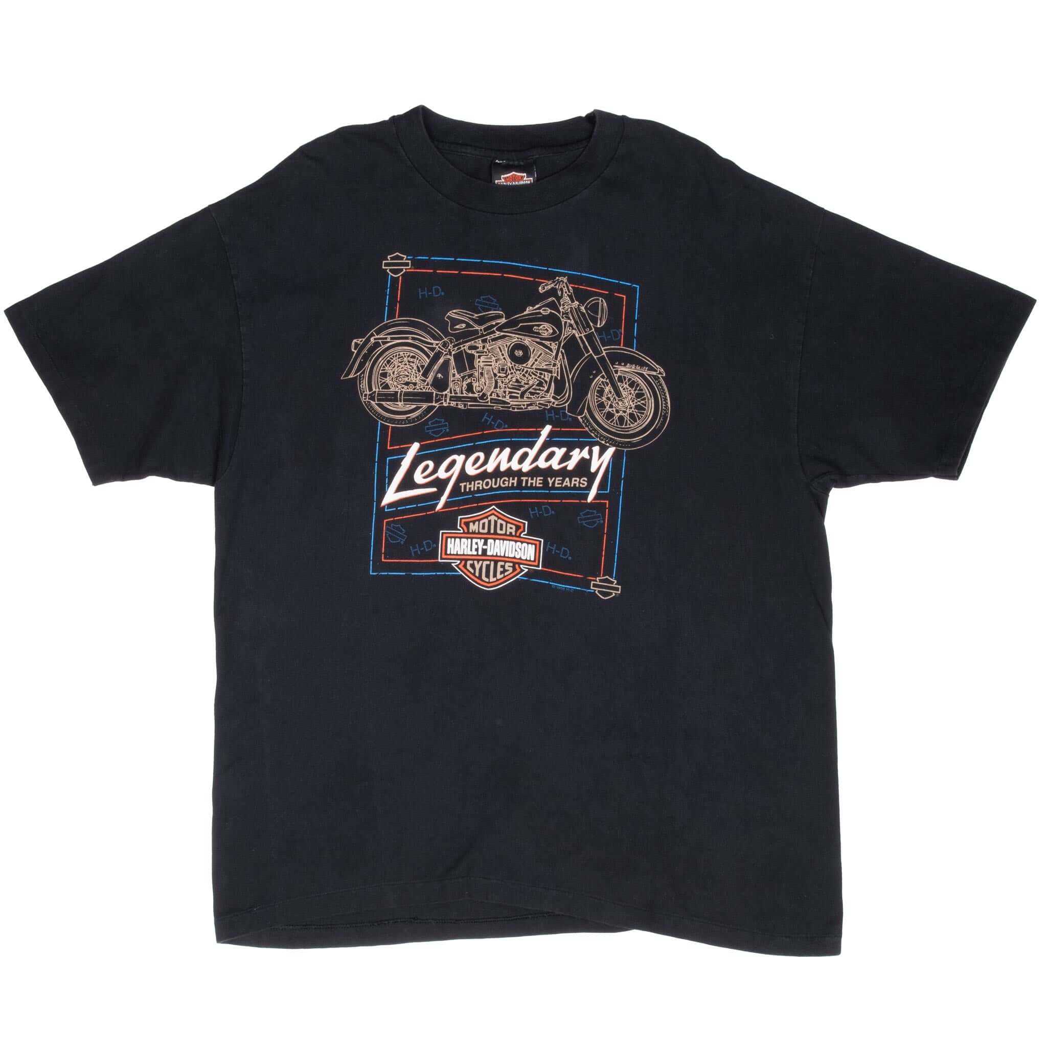 Vintage Harley Davidson Legendary Nashville Tee Shirt 1996 Size XL Made In Usa With Single Stitch Sleeves