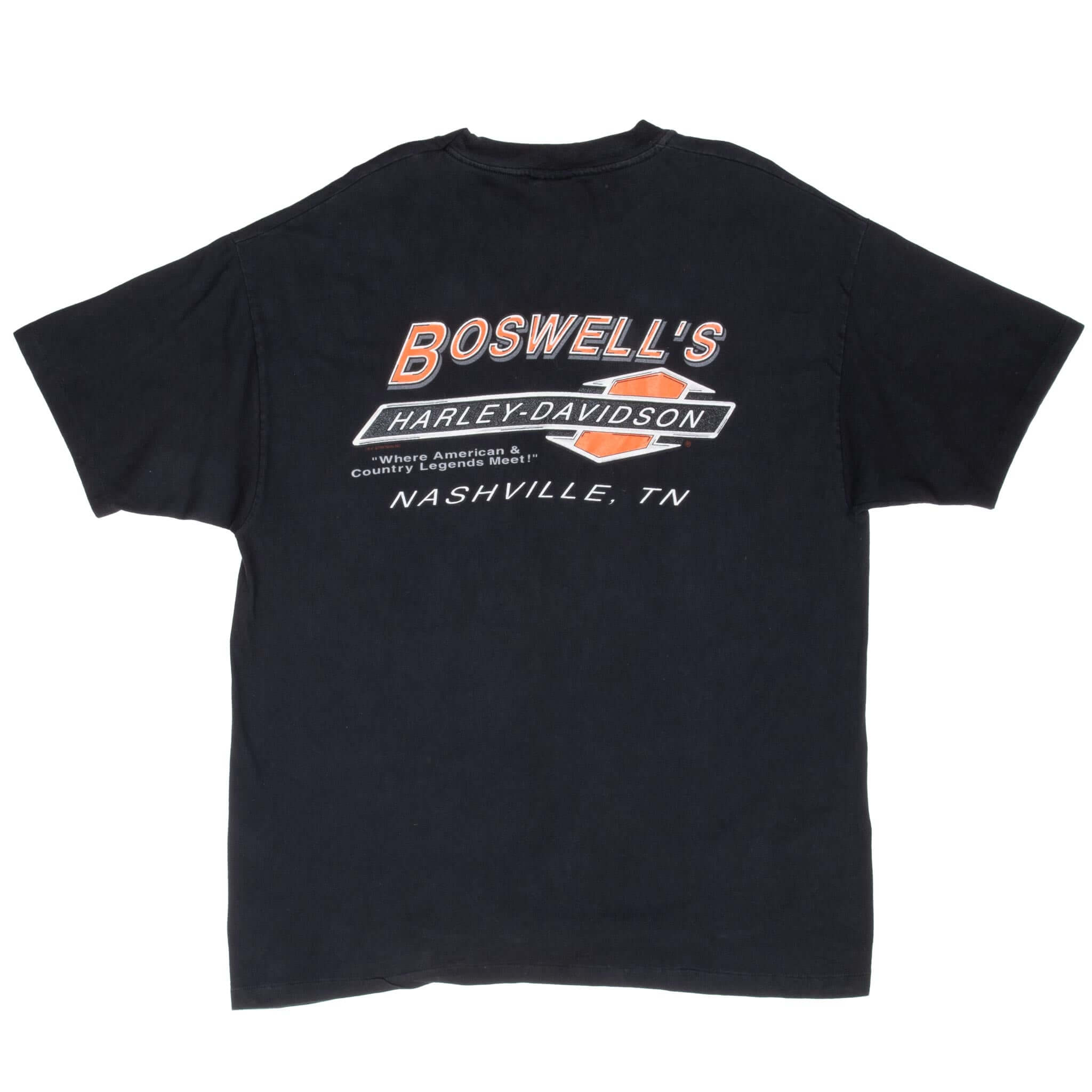 Vintage Harley Davidson Legendary Nashville Tee Shirt 1996 Size XL Made In Usa With Single Stitch Sleeves