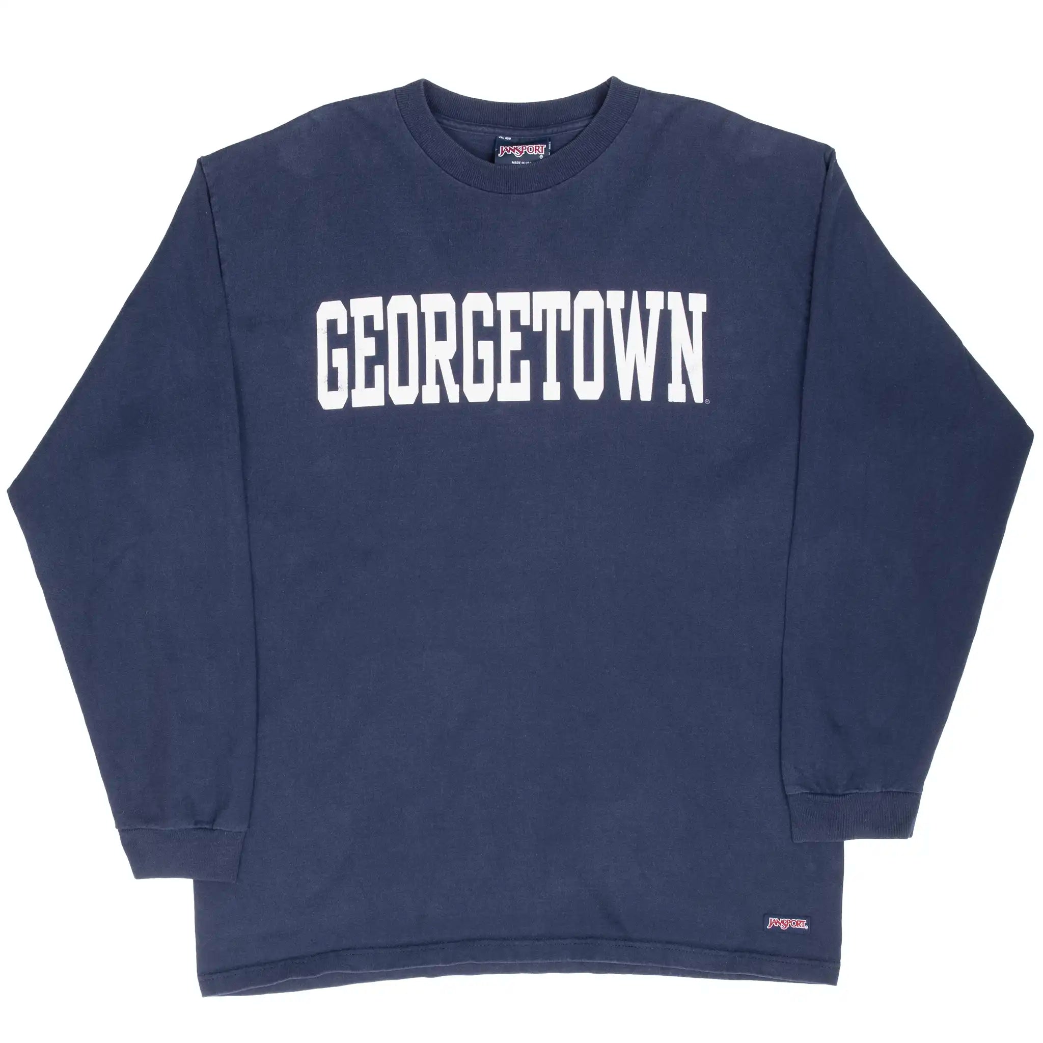 Vintage Georgetown University Hoyas Long Sleeve Tee Shirt 1990S Size Large Made In USA