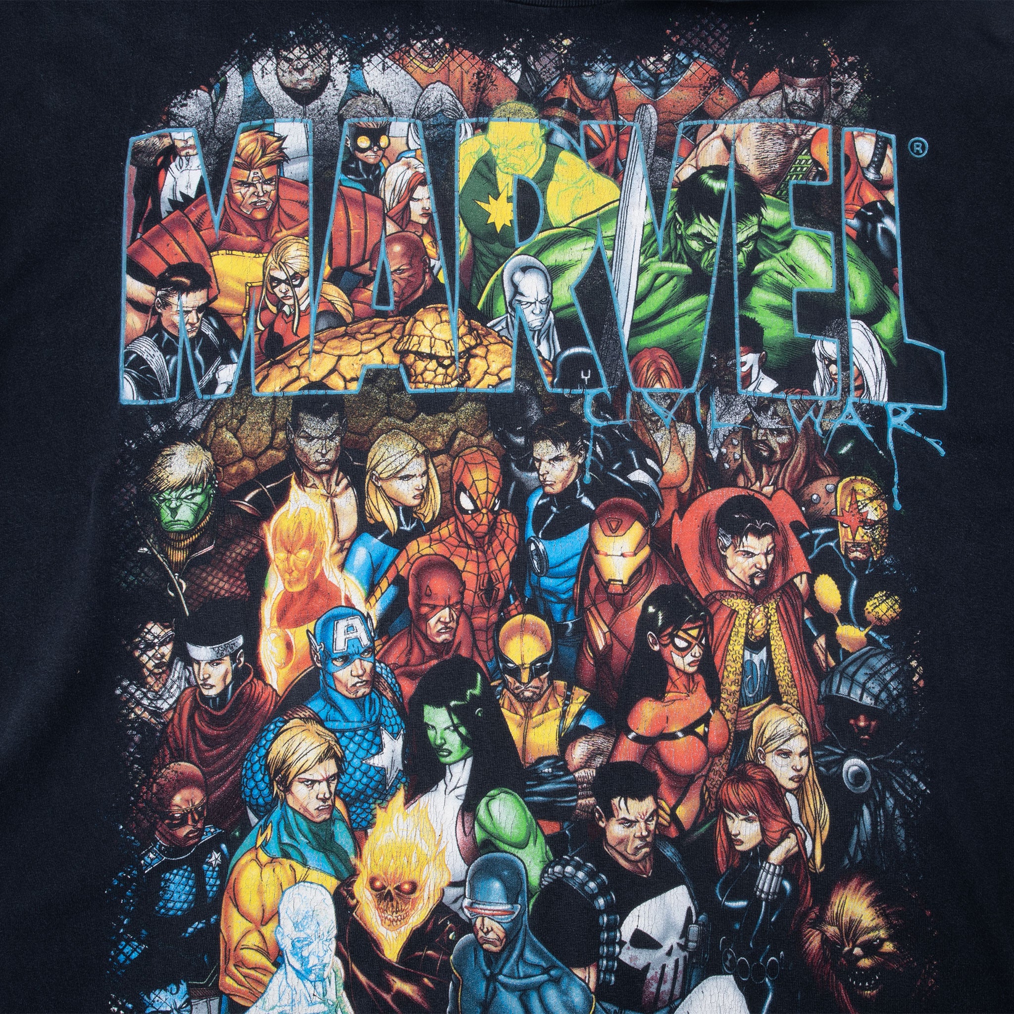 Vintage Marvel Civil War 2000S Tee Shirt Size 2Xl