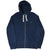 Front view of navy blue Polo Ralph Lauren zip hoodie with pouch pockets and pony logo