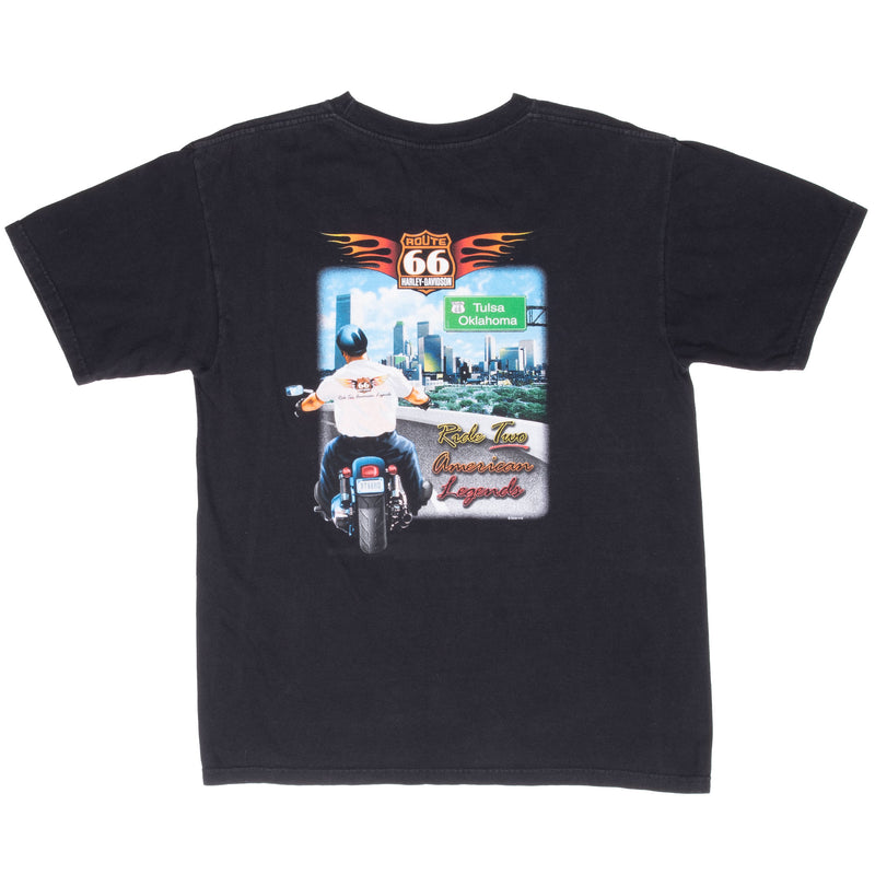 Vintage Harley Davidson Route 66 Tulsa Oklahoma Tee Shirt 2008 Size Medium