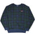 Full front view of Polo Sport Ralph Lauren blue and green plaid sweatshirt