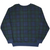 Back of Polo Sport Ralph Lauren blue and green plaid crewneck sweatshirt