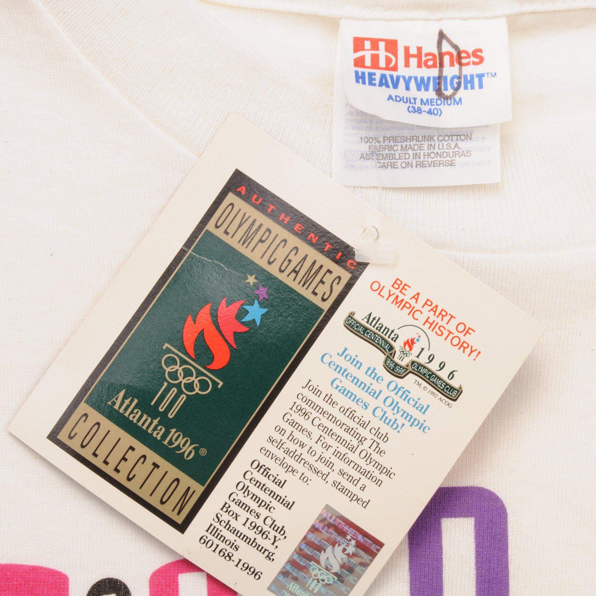 VINTAGE OLYMPIC GAMES ATLANTA 1996 TEE SHIRT SIZE MEDIUM DEADSTOCK