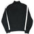Back of black Polo Ralph Lauren quarter-zip sweatshirt with white side stripes