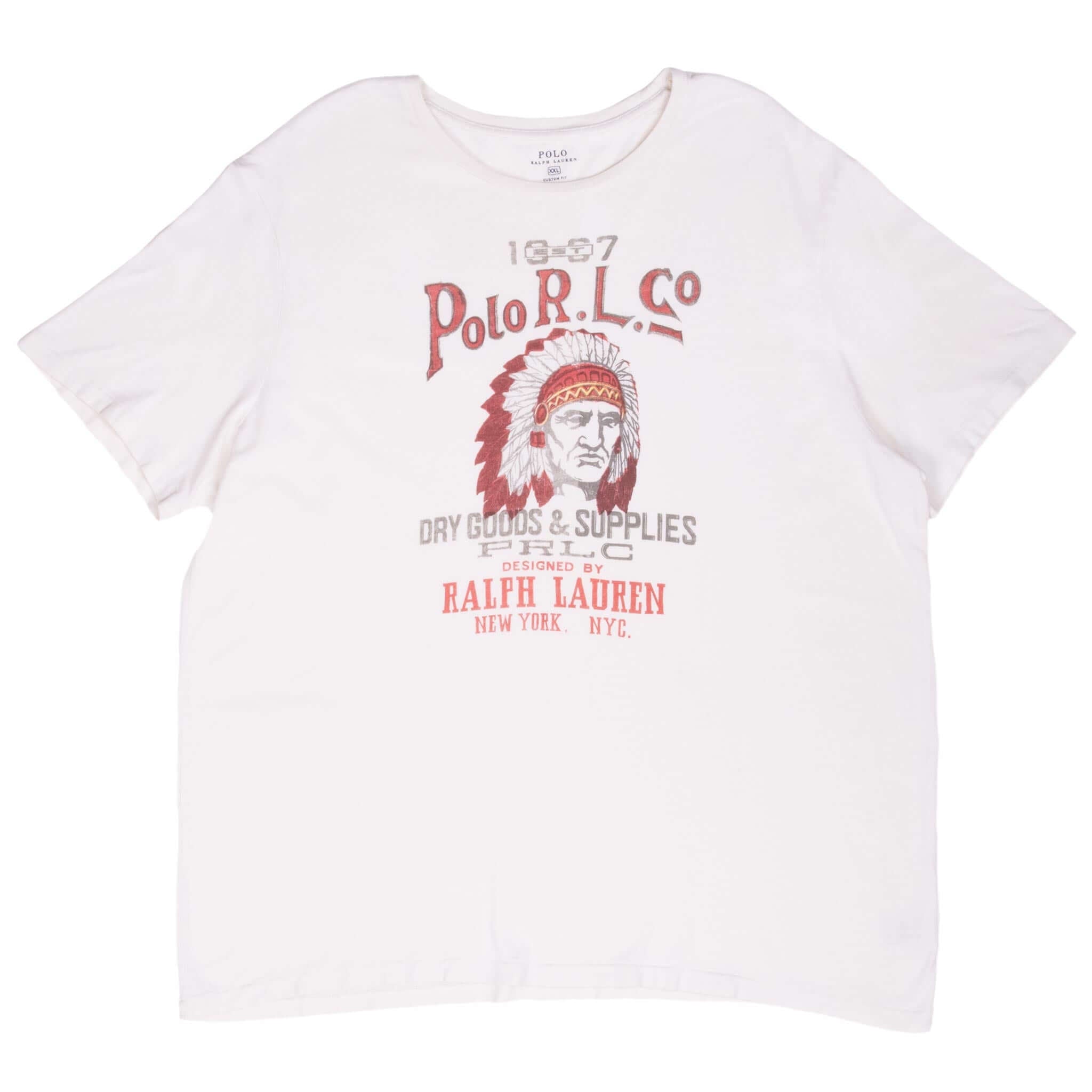 Polo Ralph Lauren Indians Chief White Tee Shirt Size 2XL