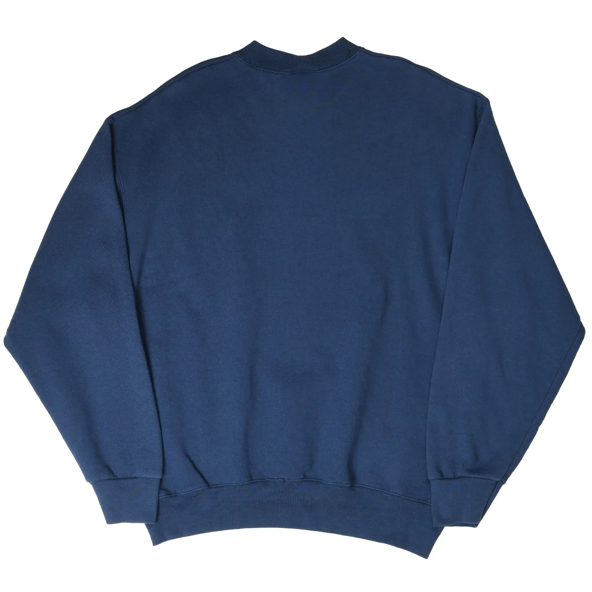 Plain back of navy Cleveland Indians crewneck sweatshirt