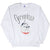 Full front view of gray Georgetown Hoyas crewneck sweatshirt with bulldog graphic