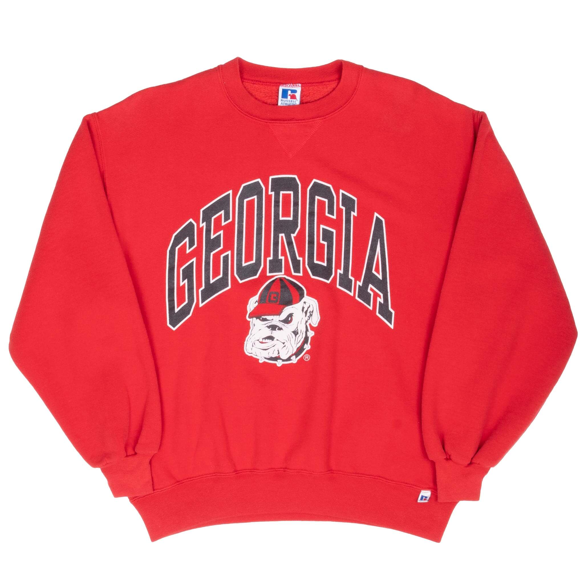 Vintage Ncaa Georgia Bulldogs Red Sweatshirt 1990S Size Large Made In Usa