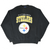 Full front view of black Pittsburgh Steelers sweatshirt with team logo graphic