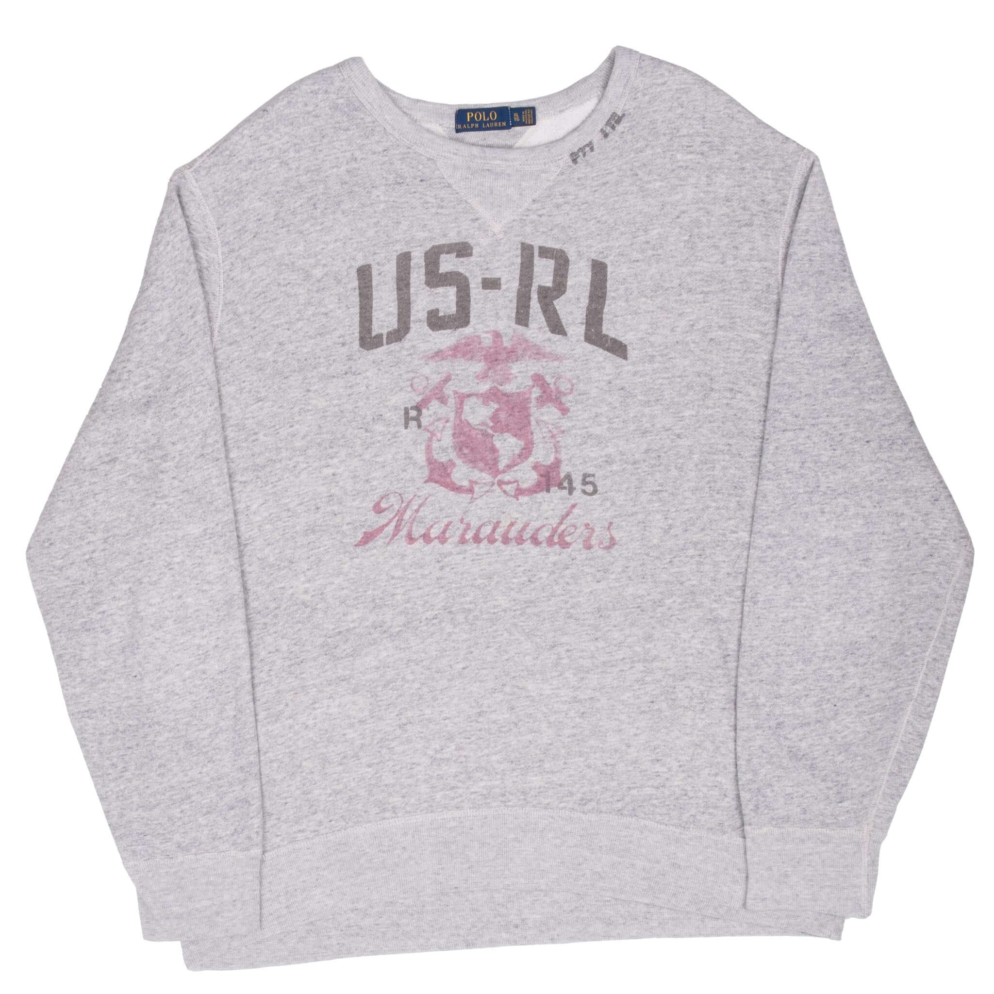 Vintage Polo Ralph Lauren Usmc Grey Sweatshirt Size XL