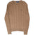 Full front view of brown Polo Ralph Lauren cable-knit sweater with ribbed cuffs and hem