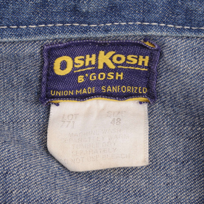 Vintage Osh Kosh B'gosh Sanforized Denim Jacket 1970S Size 48 Union Made In Usa