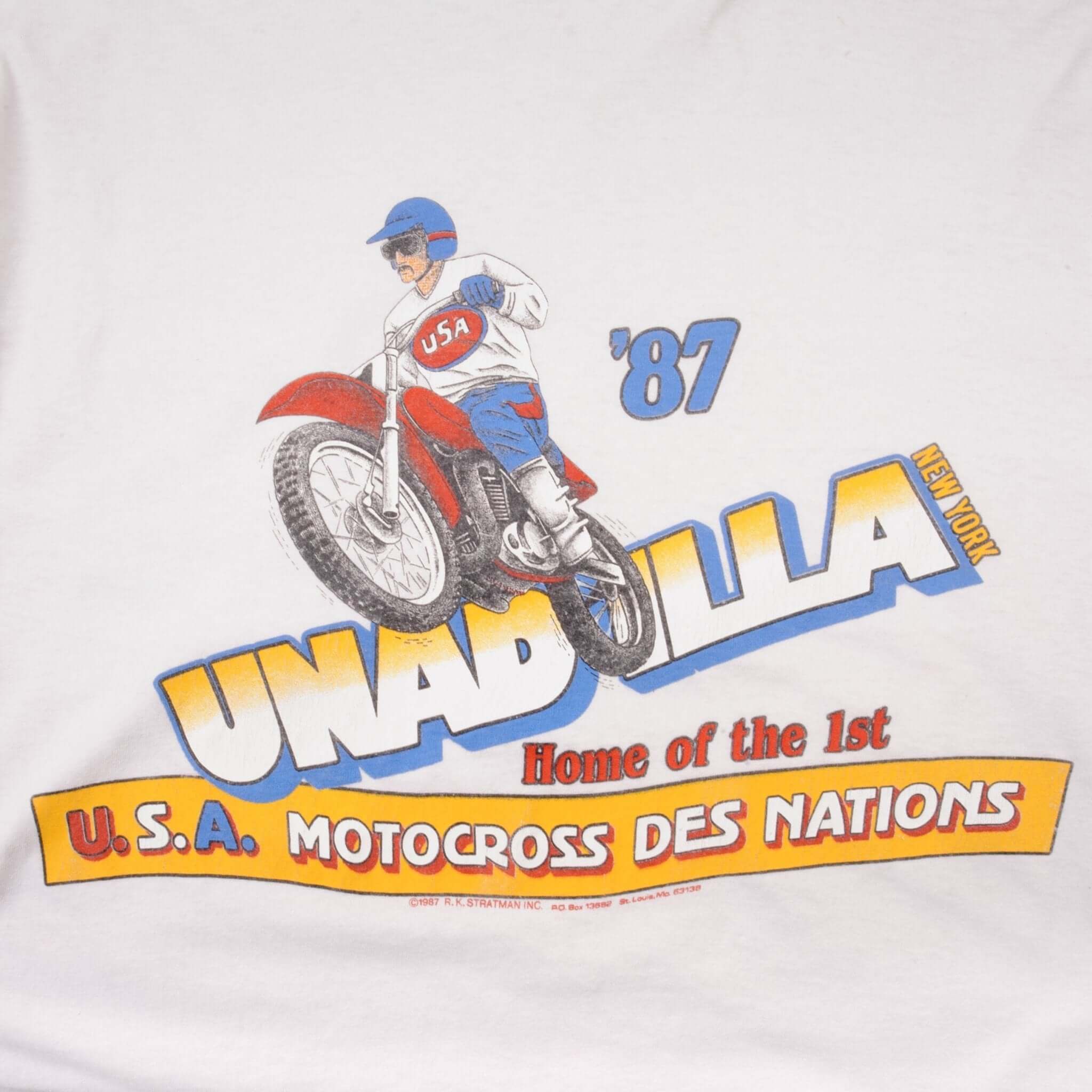 Vintage Motocross Des Nations Unadilla New York Long Sleeve Tee Shirt 1987 XL Made In USA