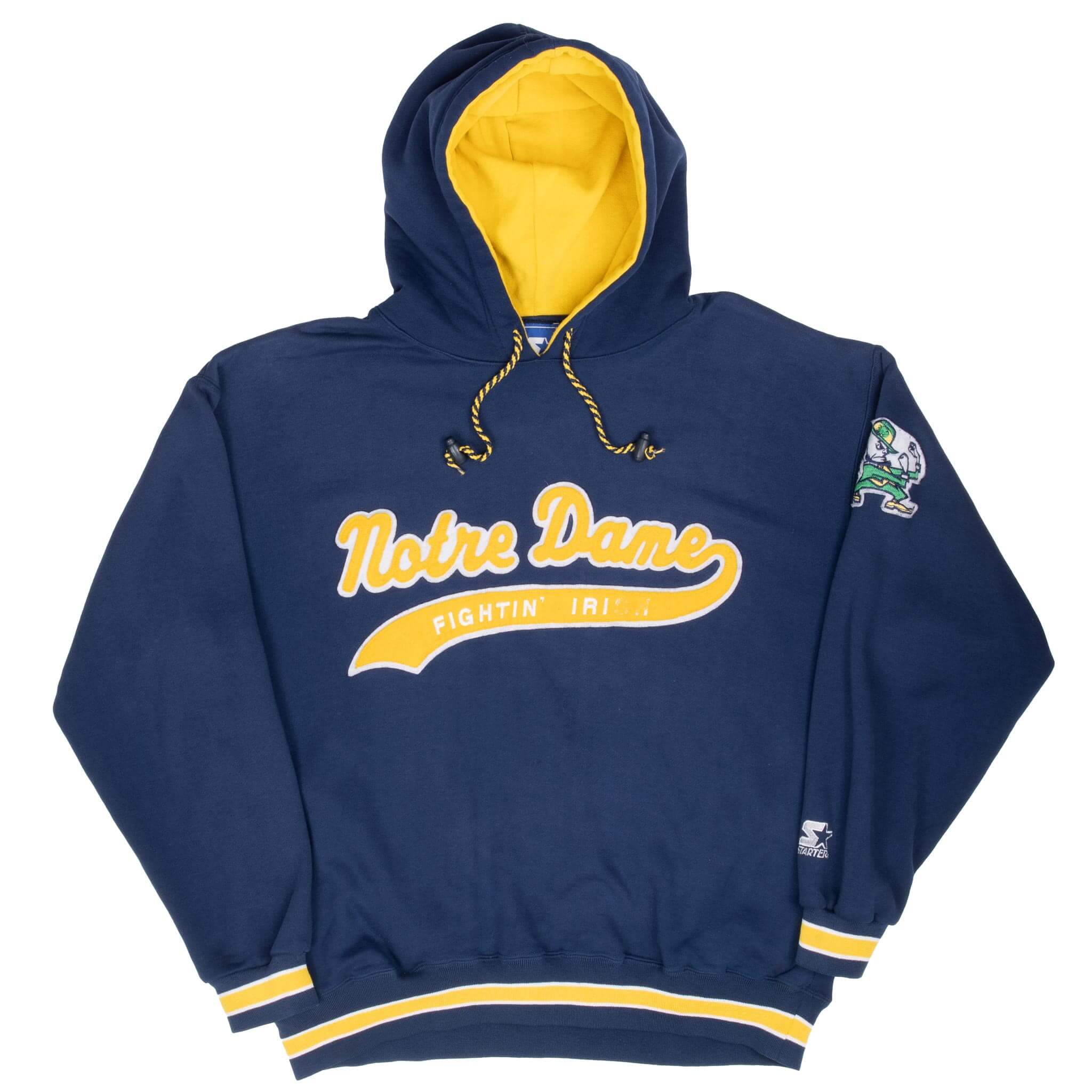 Vintage Ncaa Notre Dame Fighting Irish Starter Hoodie Sweatshirt 1990S Size Large