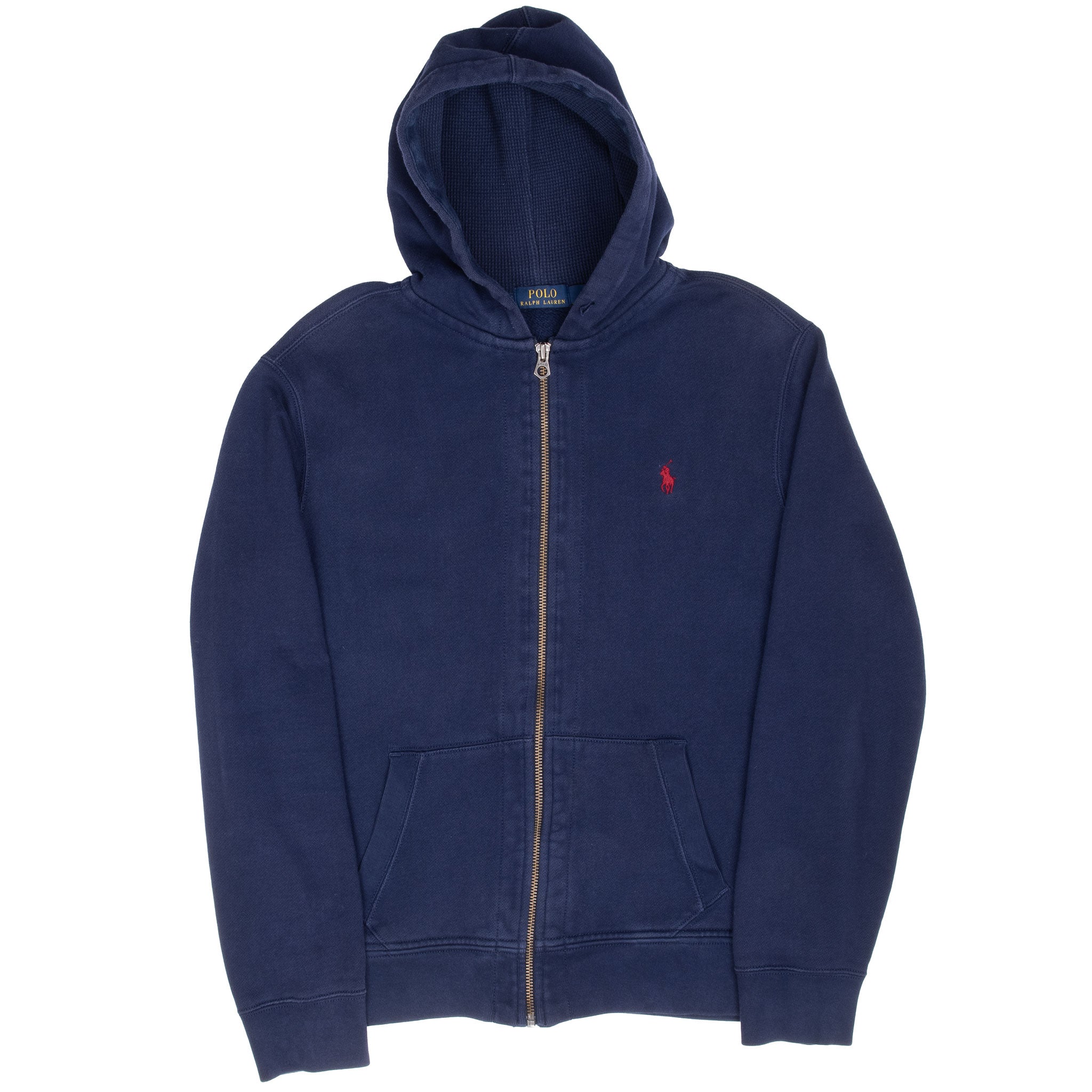 Vintage Ralph Lauren Full Zip Classic Navy Blue Hoodie Sweatshirt Size Large