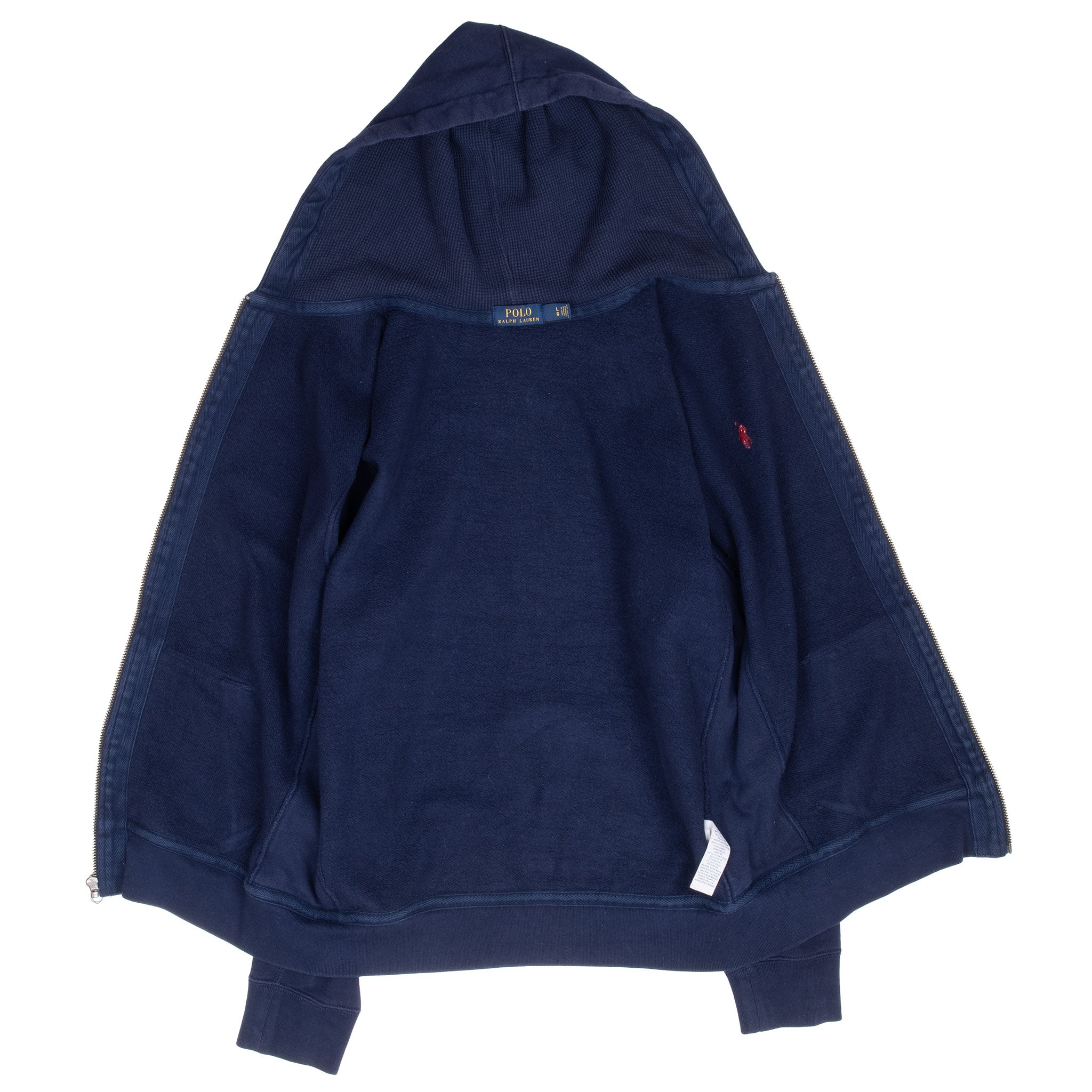 Vintage Ralph Lauren Full Zip Classic Navy Blue Hoodie Sweatshirt Size Large