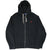 Full front view of black Polo Ralph Lauren zip hoodie with white drawstrings